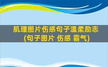 肌理图片伤感句子温柔励志(句子图片 伤感 霸气)